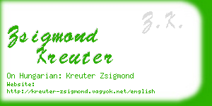 zsigmond kreuter business card